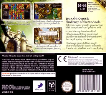 Puzzle Quest - Challenge of the Warlords (USA) box cover back